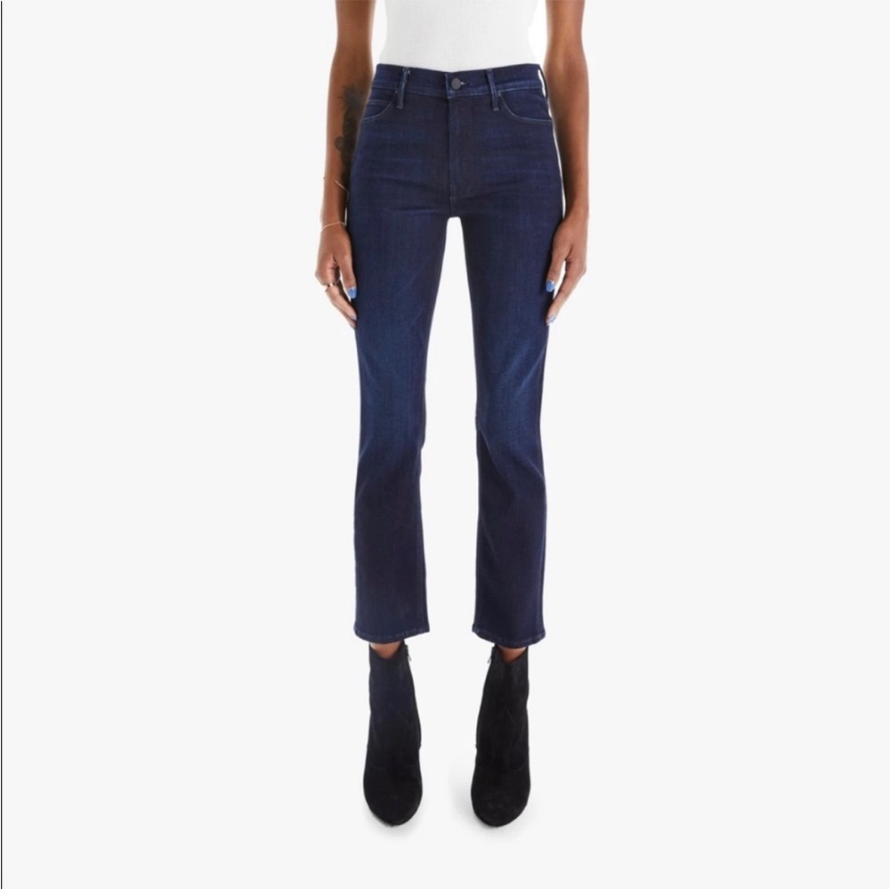 MOTHER Dark Blue Ankle & Cropped Jeans